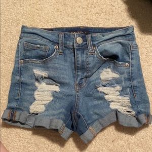 Ripped jean shorts